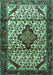 Machine Washable Persian Turquoise Traditional Area Rugs, wshtr3656turq