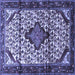 Square Persian Blue Traditional Rug, tr3656blu