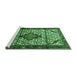 Sideview of Machine Washable Persian Emerald Green Traditional Area Rugs, wshtr3656emgrn