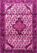 Machine Washable Persian Pink Traditional Rug, wshtr3656pnk