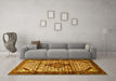 Machine Washable Persian Yellow Traditional Rug in a Living Room, wshtr3656yw