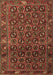 Machine Washable Persian Brown Traditional Rug, wshtr3657brn