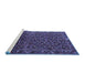 Sideview of Machine Washable Persian Blue Traditional Rug, wshtr3657blu