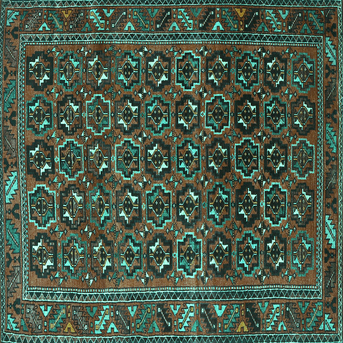Square Machine Washable Persian Turquoise Traditional Area Rugs, wshtr3657turq