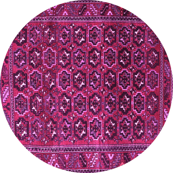 Round Machine Washable Persian Pink Traditional Rug, wshtr3657pnk