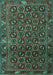 Machine Washable Persian Turquoise Traditional Area Rugs, wshtr3657turq