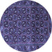 Round Persian Blue Traditional Rug, tr3657blu