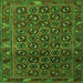 Round Machine Washable Persian Green Traditional Area Rugs, wshtr3657grn