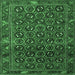 Square Machine Washable Persian Emerald Green Traditional Area Rugs, wshtr3657emgrn