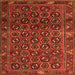 Round Machine Washable Persian Orange Traditional Area Rugs, wshtr3657org