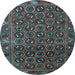 Round Persian Light Blue Traditional Rug, tr3657lblu