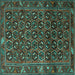 Square Persian Turquoise Traditional Rug, tr3657turq