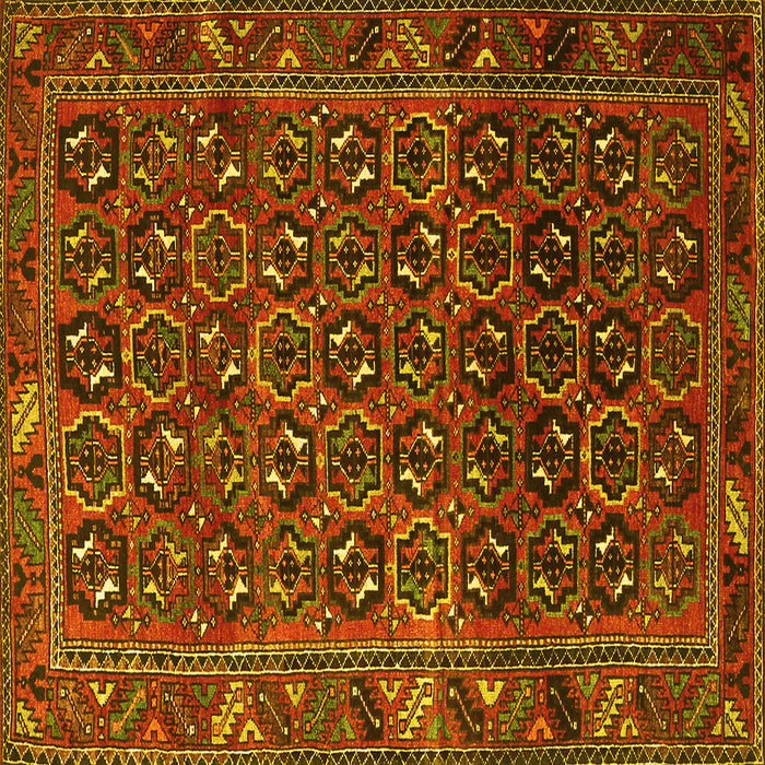 Square Persian Yellow Traditional Rug, tr3657yw