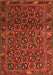 Serging Thickness of Machine Washable Persian Orange Traditional Area Rugs, wshtr3657org