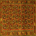 Square Machine Washable Persian Yellow Traditional Rug, wshtr3657yw