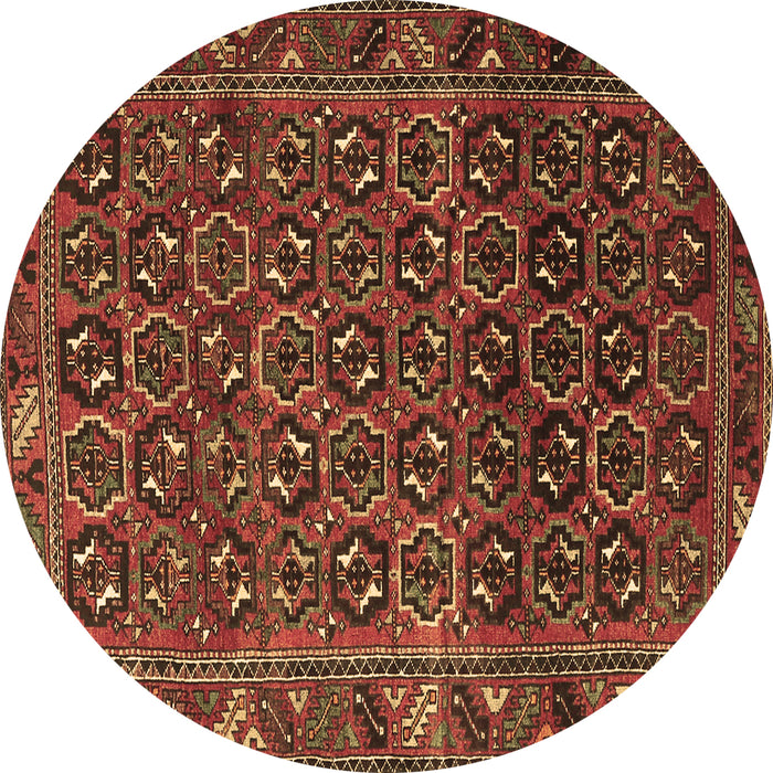 Round Machine Washable Persian Brown Traditional Rug, wshtr3657brn