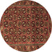 Round Machine Washable Persian Brown Traditional Rug, wshtr3657brn