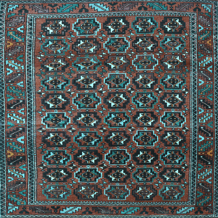 Square Machine Washable Persian Light Blue Traditional Rug, wshtr3657lblu