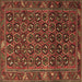 Square Machine Washable Persian Brown Traditional Rug, wshtr3657brn