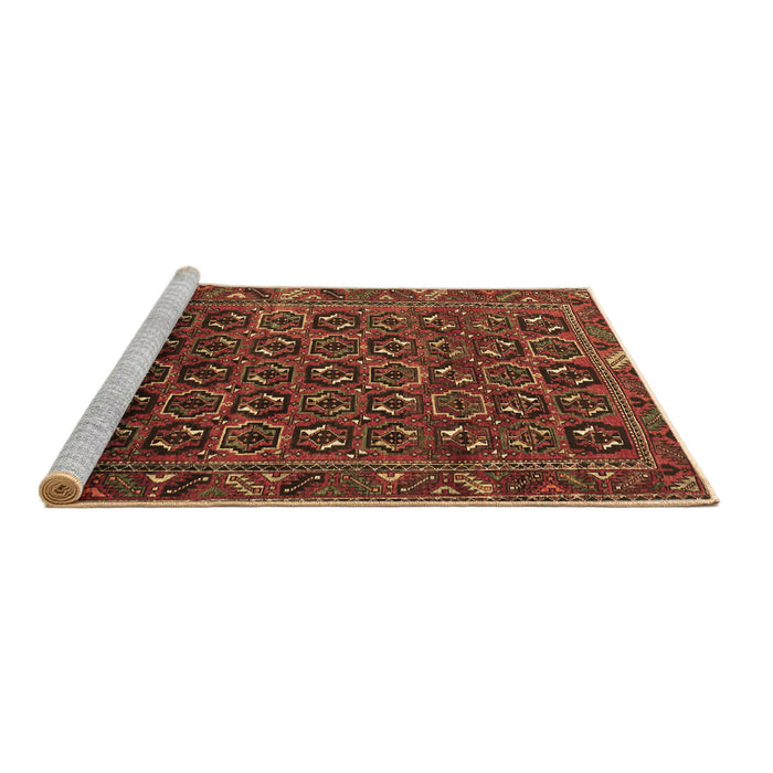 Sideview of Machine Washable Persian Brown Traditional Rug, wshtr3657brn