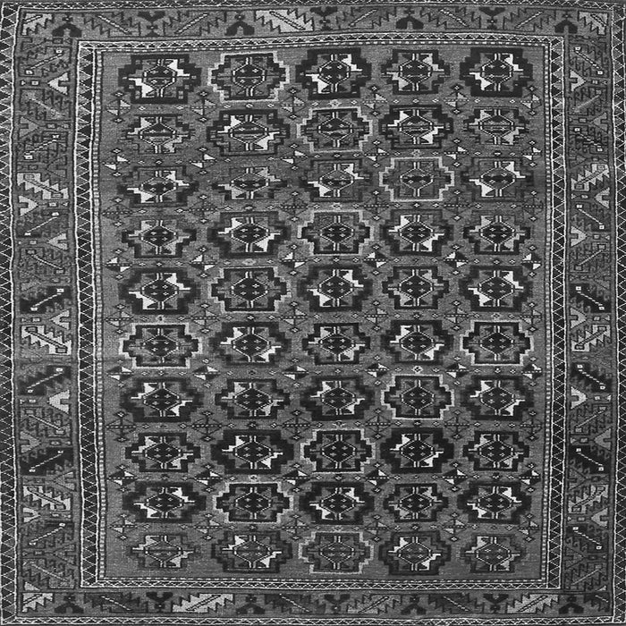 Round Machine Washable Persian Gray Traditional Rug, wshtr3657gry