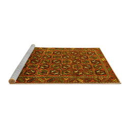 Sideview of Machine Washable Persian Yellow Traditional Rug, wshtr3657yw