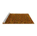 Sideview of Machine Washable Persian Yellow Traditional Rug, wshtr3657yw