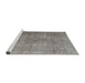 Sideview of Machine Washable Traditional Dark Gray Rug, wshtr3658