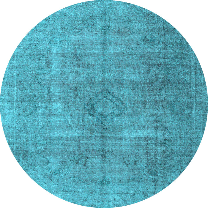 Round Machine Washable Persian Light Blue Traditional Rug, wshtr3658lblu