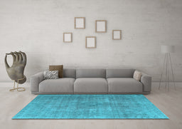 Machine Washable Persian Light Blue Traditional Rug in a Living Room, wshtr3658lblu