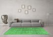 Machine Washable Persian Emerald Green Traditional Area Rugs in a Living Room,, wshtr3658emgrn