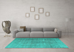 Machine Washable Persian Turquoise Traditional Area Rugs in a Living Room,, wshtr3658turq