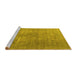 Sideview of Machine Washable Persian Yellow Traditional Rug, wshtr3658yw