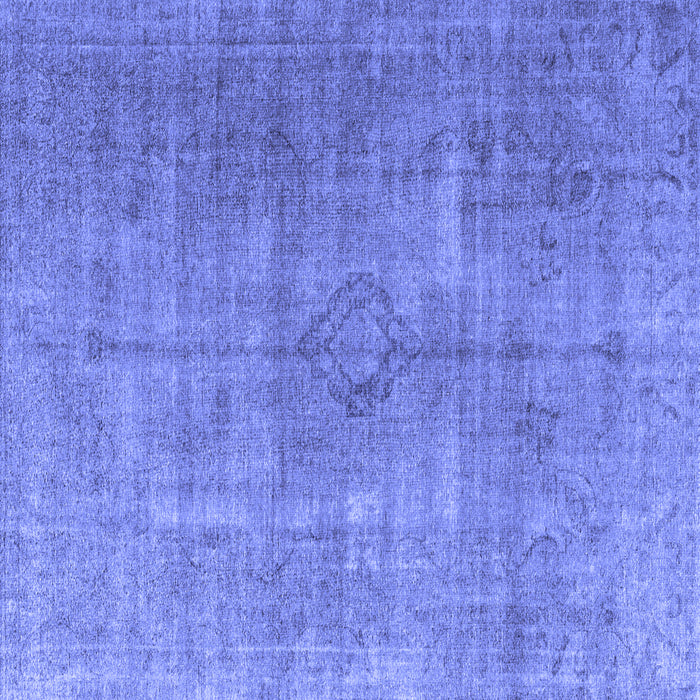 Square Machine Washable Persian Blue Traditional Rug, wshtr3658blu