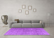 Machine Washable Persian Purple Traditional Area Rugs in a Living Room, wshtr3658pur