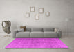 Machine Washable Persian Pink Traditional Rug in a Living Room, wshtr3658pnk