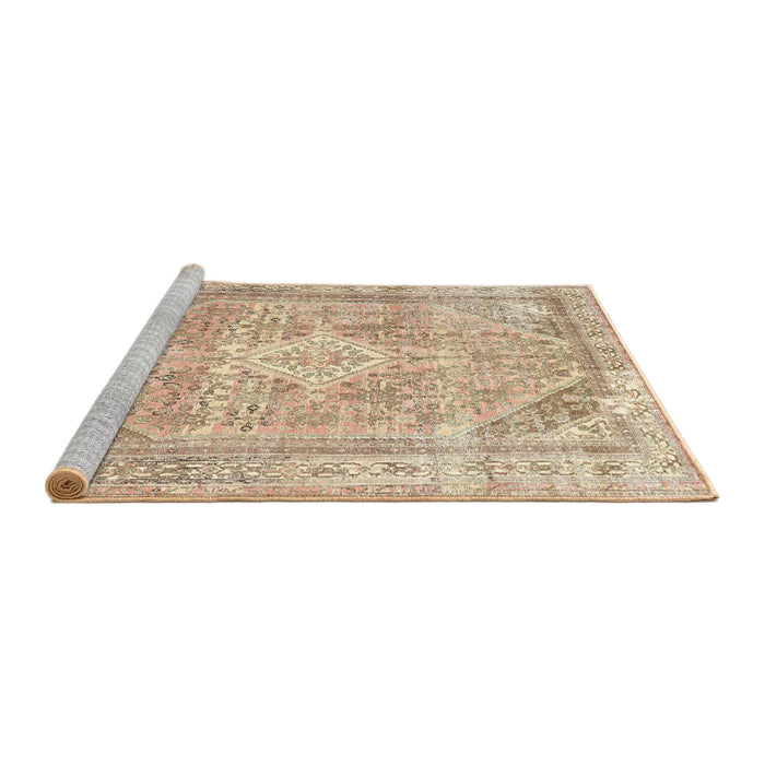 Sideview of Machine Washable Traditional Brown Rug, wshtr3659