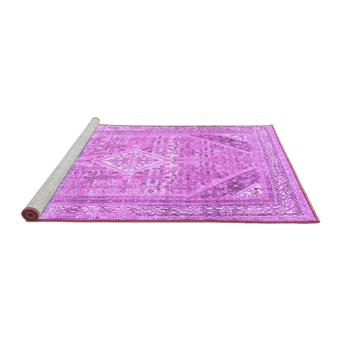 Sideview of Machine Washable Persian Purple Traditional Area Rugs, wshtr3659pur