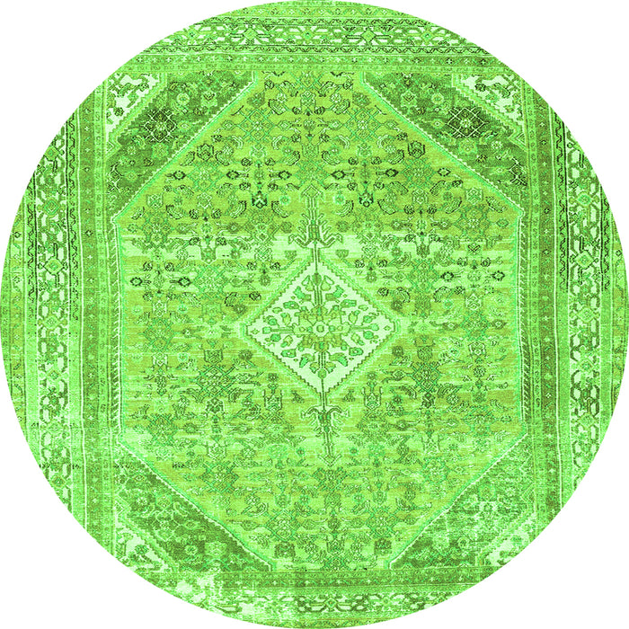 Square Persian Green Traditional Rug, tr3659grn