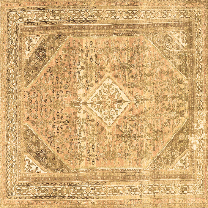 Square Persian Brown Traditional Rug, tr3659brn
