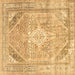 Square Persian Brown Traditional Rug, tr3659brn