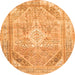 Square Persian Orange Traditional Rug, tr3659org