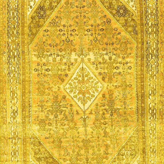Machine Washable Persian Yellow Traditional Rug, wshtr3659yw