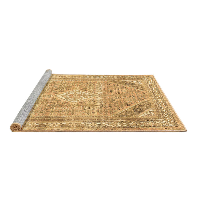 Sideview of Machine Washable Persian Brown Traditional Rug, wshtr3659brn