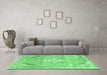 Machine Washable Persian Emerald Green Traditional Area Rugs in a Living Room,, wshtr3659emgrn