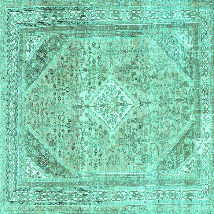 Square Persian Turquoise Traditional Rug, tr3659turq
