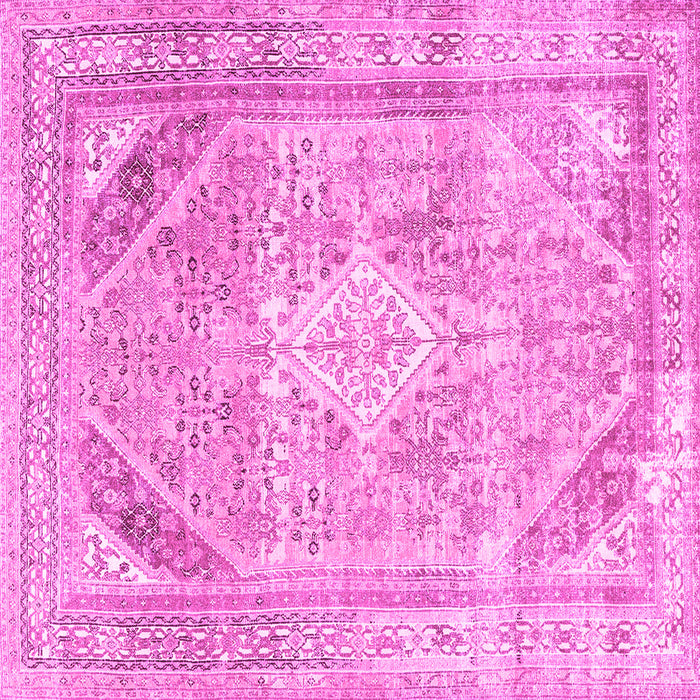 Square Persian Pink Traditional Rug, tr3659pnk