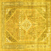 Square Persian Yellow Traditional Rug, tr3659yw