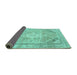 Sideview of Persian Turquoise Traditional Rug, tr3659turq