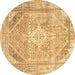 Round Persian Brown Traditional Rug, tr3659brn